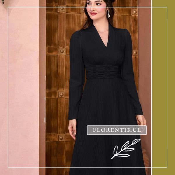 Vestido negro elegante señora