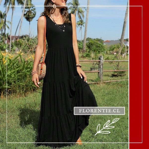 Vestido negro maxi sin mangas