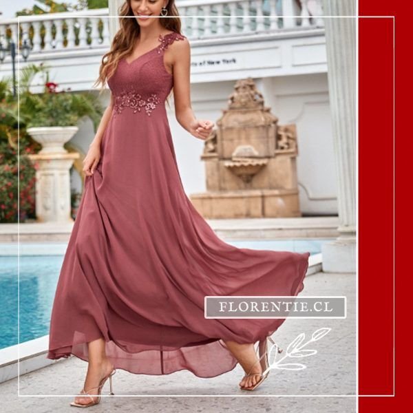 Vestido palo rosa elegante