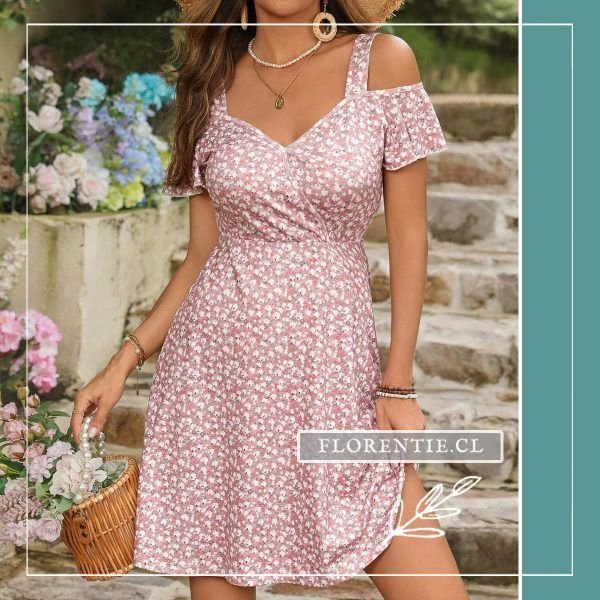 Vestido rosado con flores