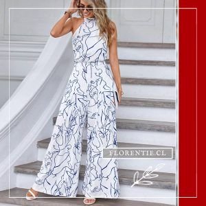 Enterito estampado blanco azul