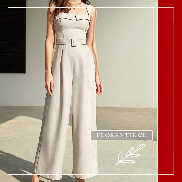 Enterito formal beige mujer