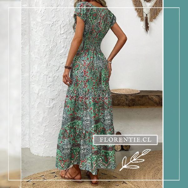 Espalda vestido paisley largo