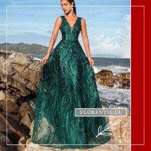Vestido lentejuelas verde Amsterdam