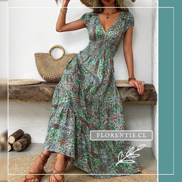 Vestido paisley boho chic largo