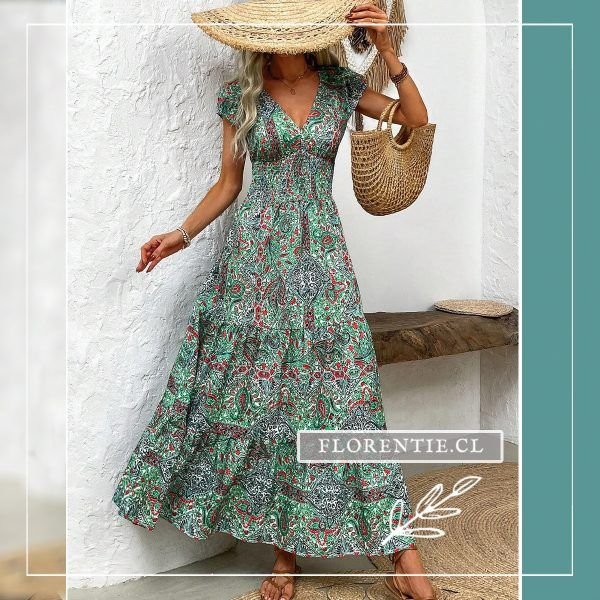 Vestido paisley largo