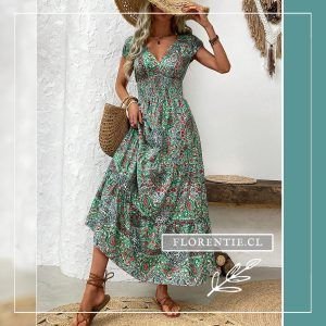 Vestido verde paisley