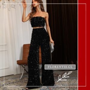 Enterito lentejuelas negro Sophie