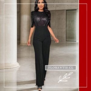 Enterito lentejuelas negro Sophie