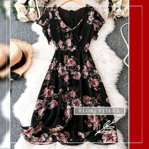 Vestido midi estampado floral