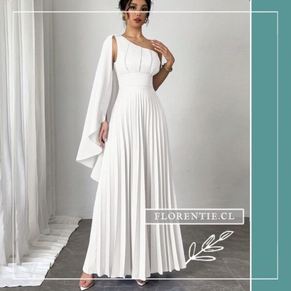 Vestido plisado blanco