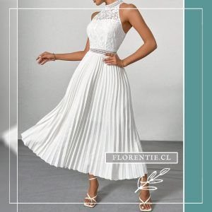 Vestido plisado blanco