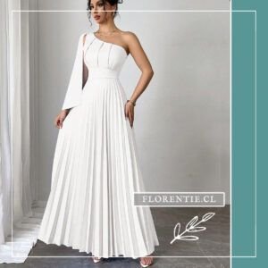 Vestido plisado blanco Salma