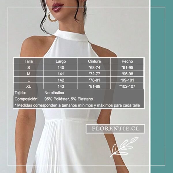 Medidas vestido blanco hombros descubiertos