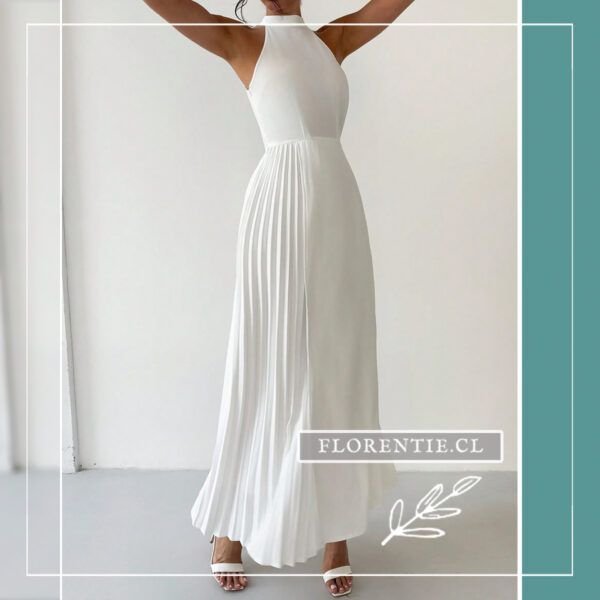 Vestido blanco largo hombros descubiertos