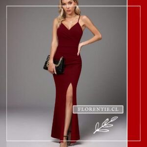 Vestido largo burdeo Aída