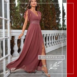 Vestido palo rosa elegante Estephanía