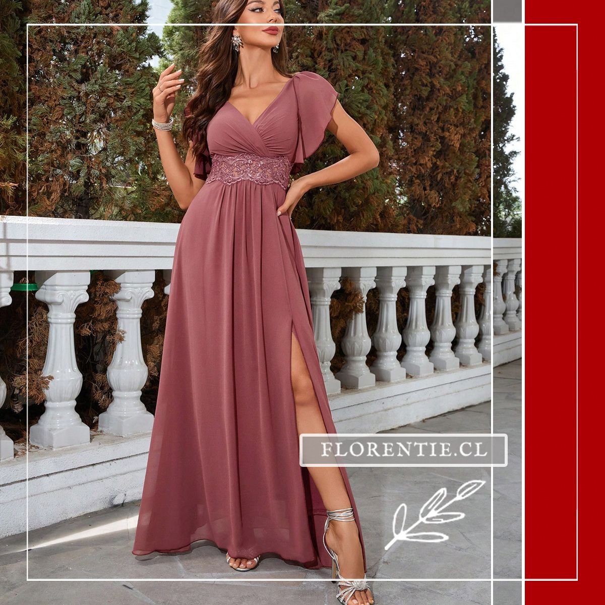 Vestido palo rosa elegante