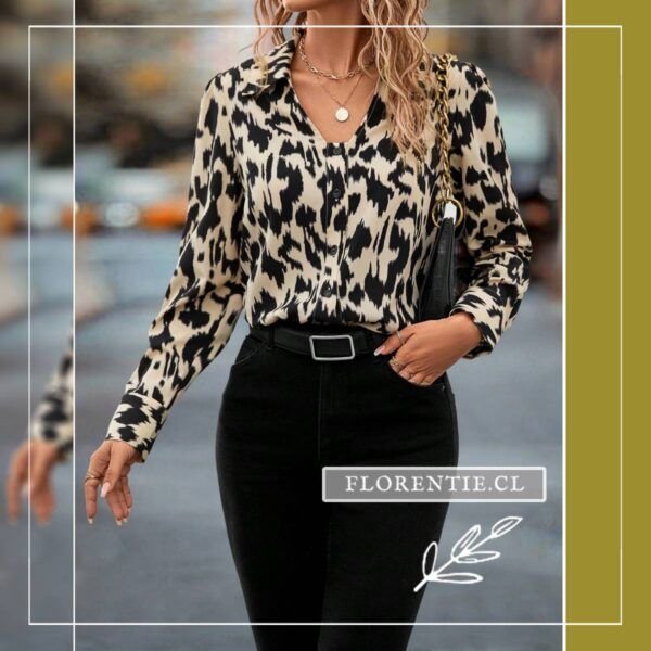 Blusa animal print beige