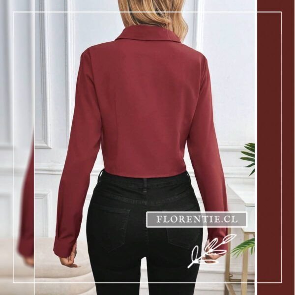 Espalda blusa vino mujer