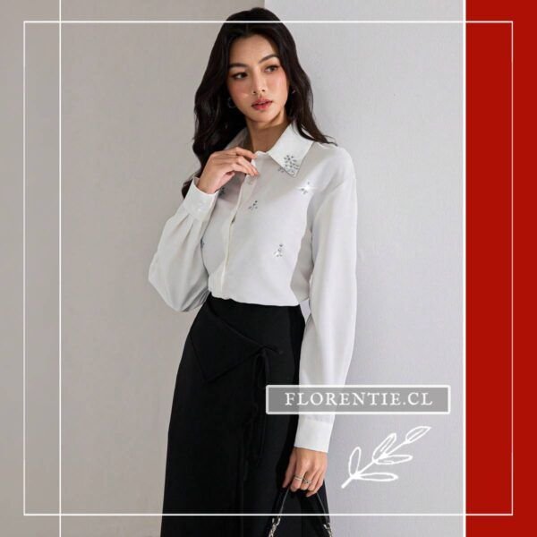 Blusa blanca brillos Mayte - Imagen 4
