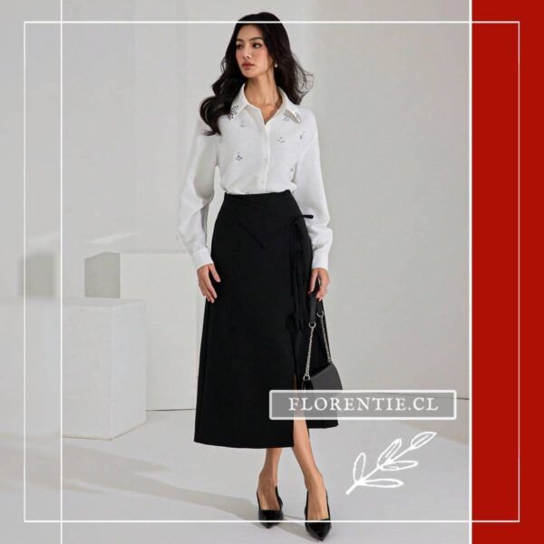 Blusa blanca brillos Mayte - Imagen 5