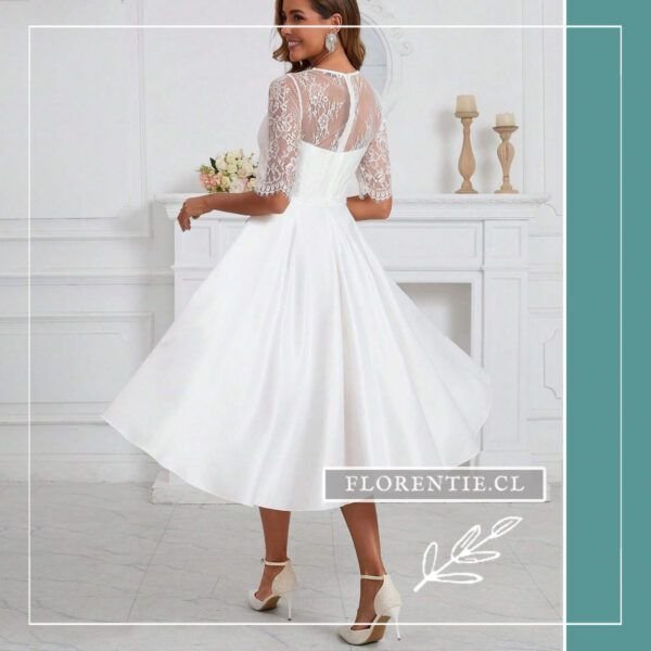Espalda vestido novia civil midi