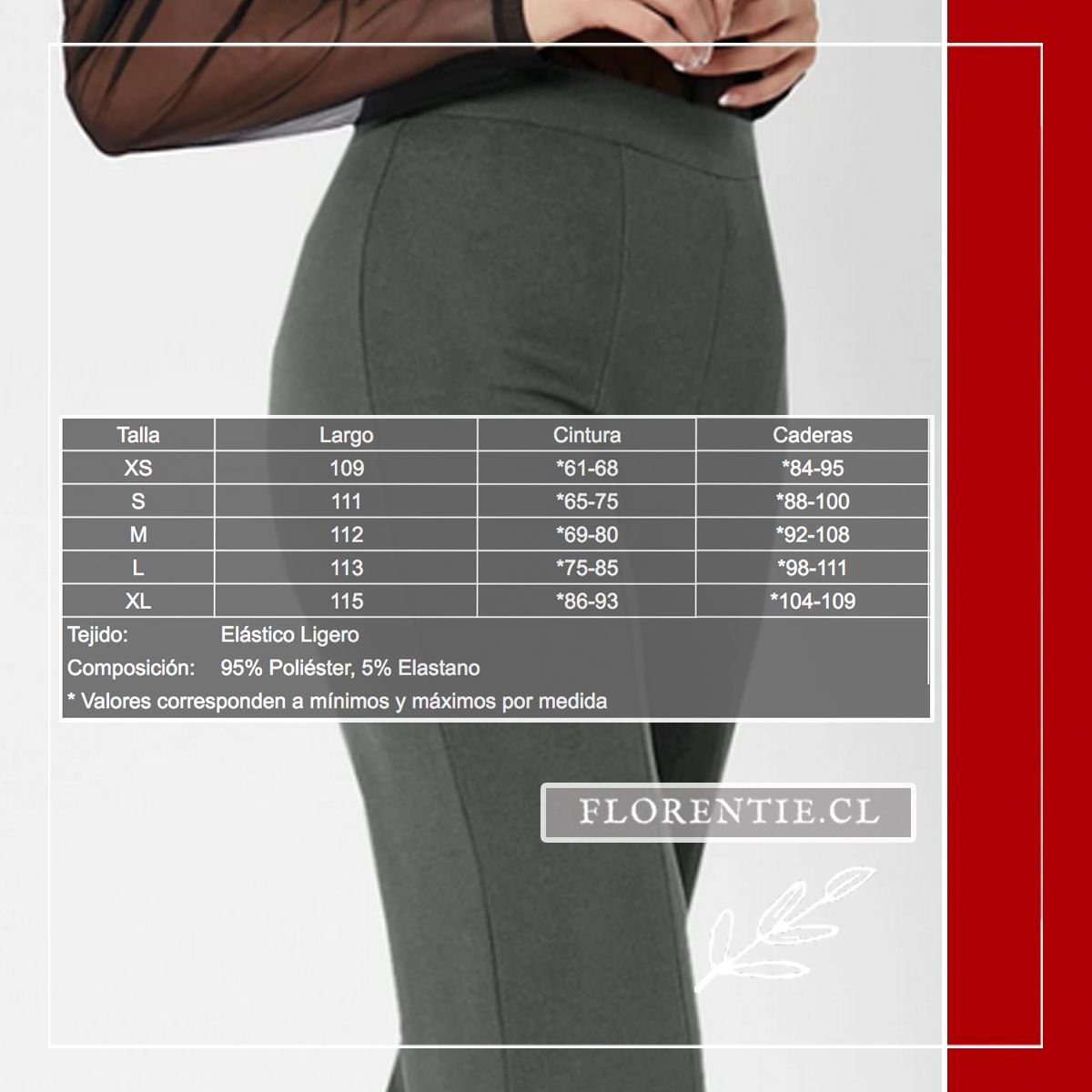Medidas pantalón flare Cinzia