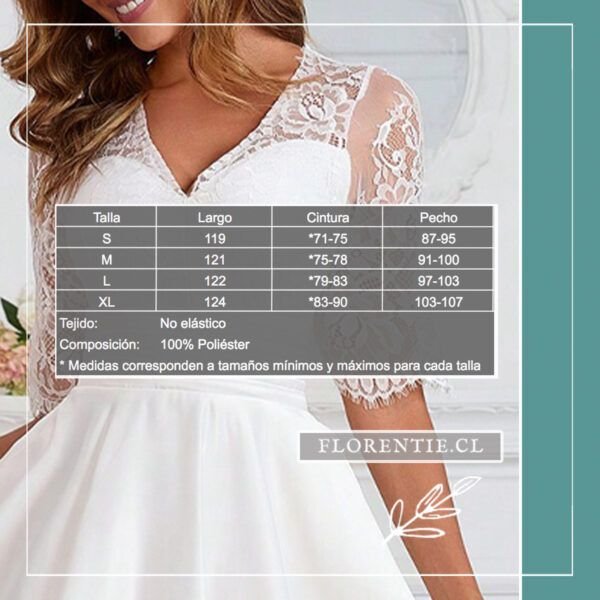 Medidas vestido novia civil midi
