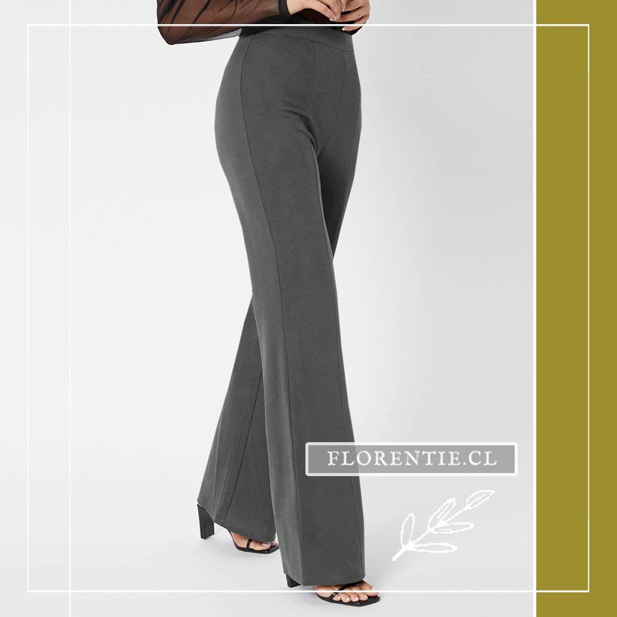 Pantalón flare mujer tiro alto