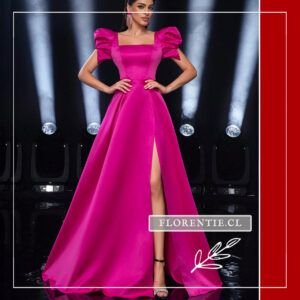 Vestido con mangas abullonadas Samanta