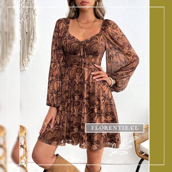 Vestido paisley corto Aline - Imagen 2