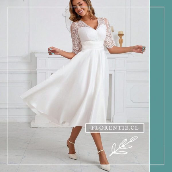 Vestido de novia civil midi