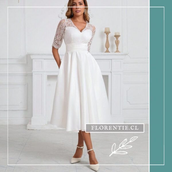 Vestido novia civil midi Blitz - Imagen 3