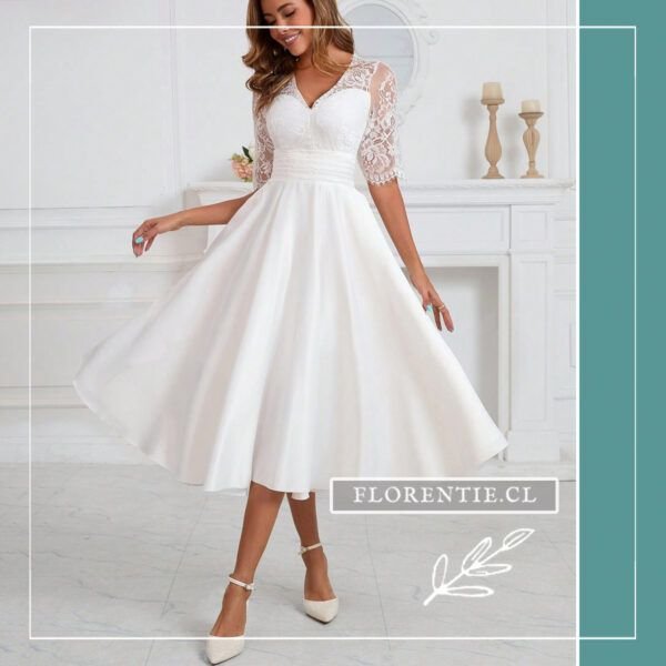 Vestido novia civil midi