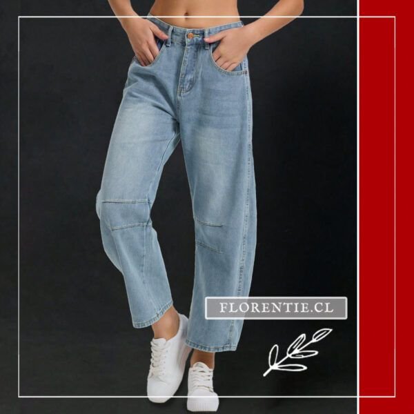 Cropped jeans azul claro mujer