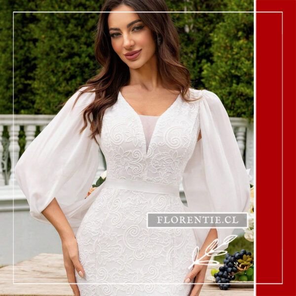 Detalle body vestido civil largo