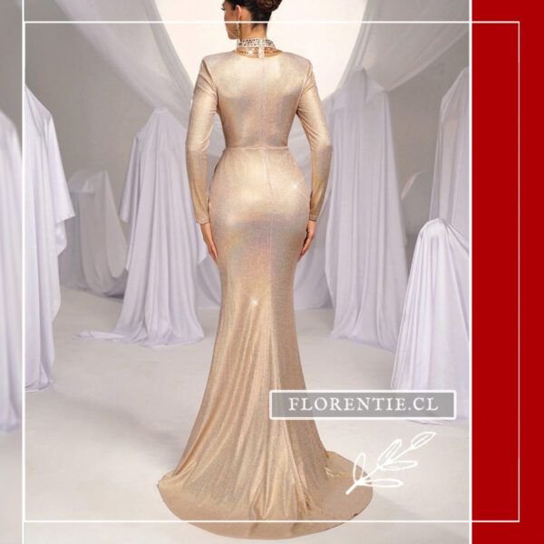 Espalda vestido dorado