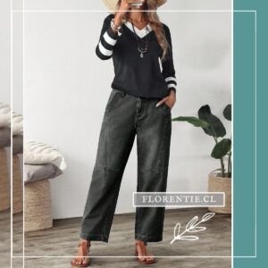 Jean gris oscuro mujer