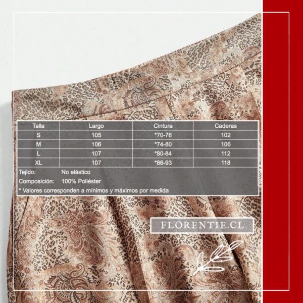 Medidas palazzo estampado Paisley
