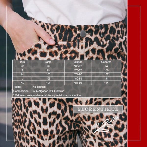 Medidas pantalon animal print recto Lea