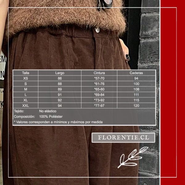 Medidas pantalón cotele mujer Victoria