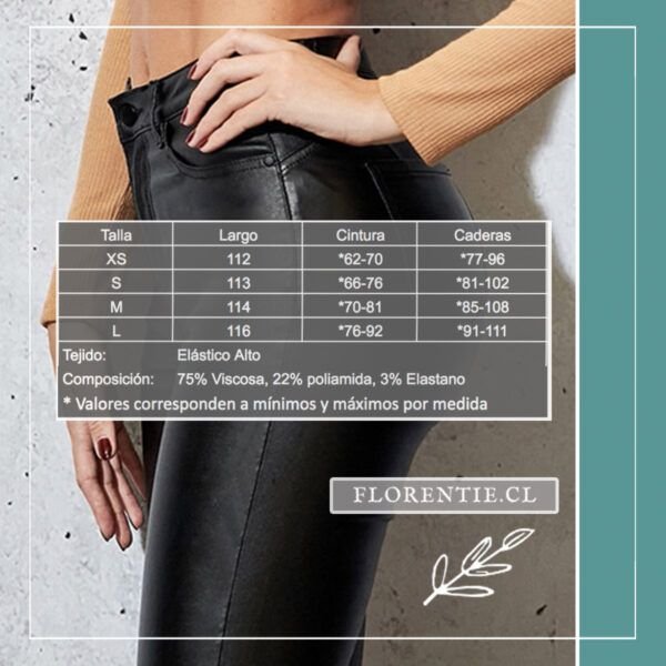 Medidas pantalón ecocuero negro