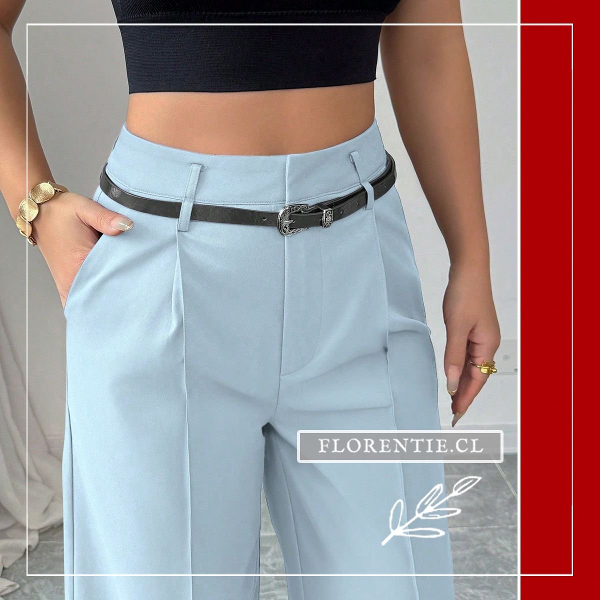 Palazzo azul claro mujer