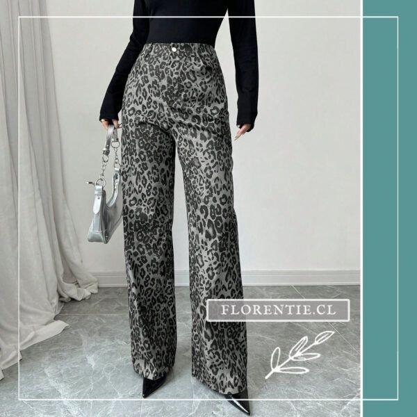Pantalón animal print gris