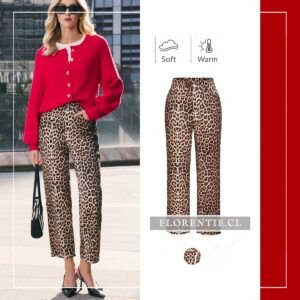Pantalón animal print recto