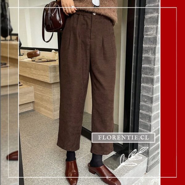 Pantalón cotelé café mujer