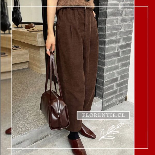 Pantalón cotele mujer cafe
