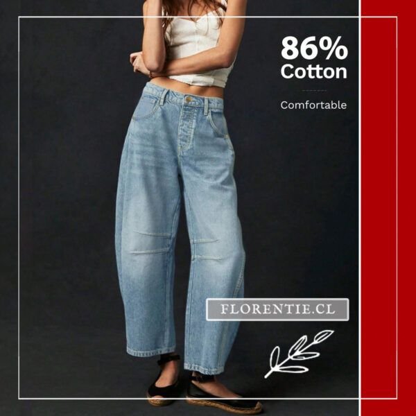 Pantalón de mezclilla cropped mujer
