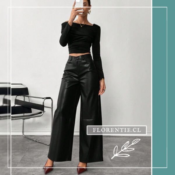 Pantalón ecocuero negro Daniela - Imagen 5